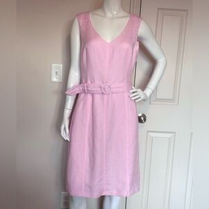Alex Marie Light Pink Belted Midi Dress